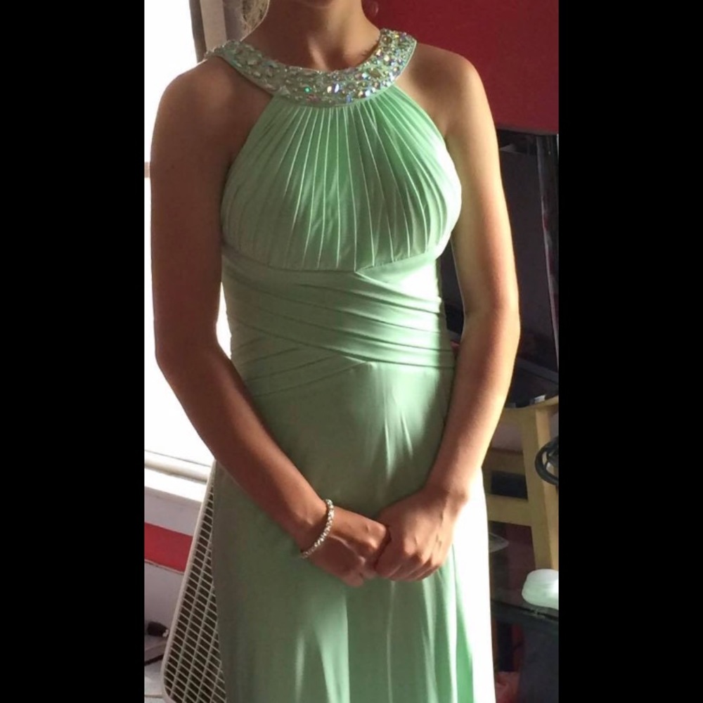 Mint green prom dress